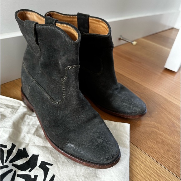 Isabel Marant Shoes - ISABEL MARANT - Black Suede Moto Boot - 38